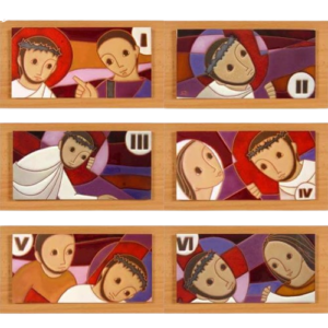 Via Crucis 33X18 cm. amb fusta (Per encàrrec)